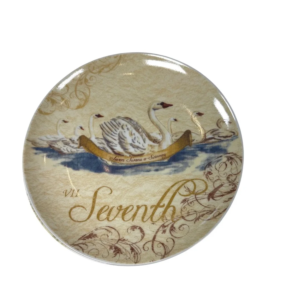 Noble Excellence 12 Days of Christmas Plates 6th 7th 8th Day Porcelain Dish‎ Set